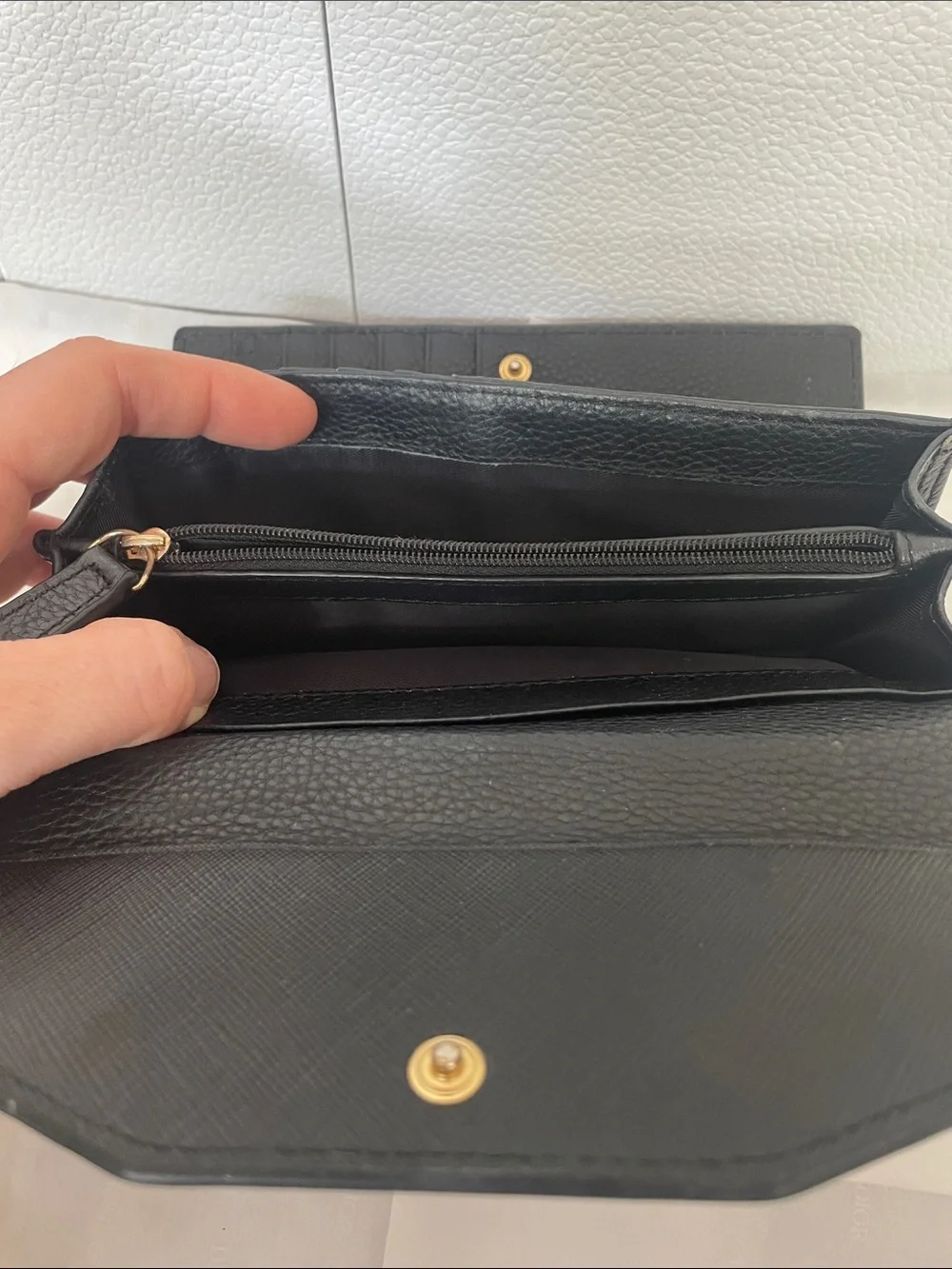 Vivienne Westwood Black Wallet Clutch with Signature Gold Orb Logo